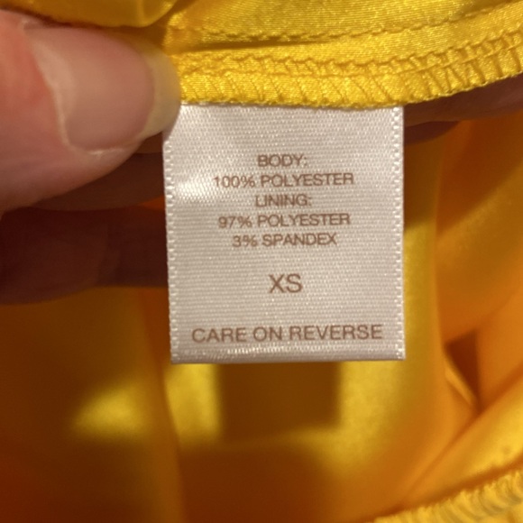 NWT New York & Co Eva Mendes Collection Golden Yellow Blouse Halter Top - Picture 14 of 16